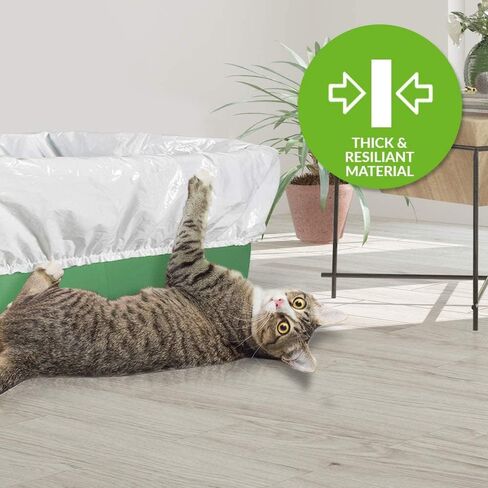 Alfapet Kitty Cat Pan Litter Box Liners-5-Pack-For Extra-Giant, jumbo, super-jumbo Size litter Pans- With Sta-Put Technology for Firm, Easy Fit- Quick + Clever Waste Cleaners… (5 count) in Saudi Arabia