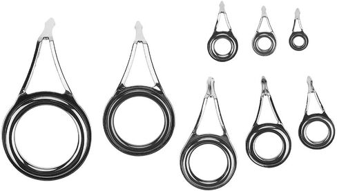 Alomejor Fishing Rod 75pcs Stainless Steel Mixed 8 Sizes Fishing Rod Guides Tips Eye Ring Sea Fishing Pole Line Kt Set in Saudi Arabia
