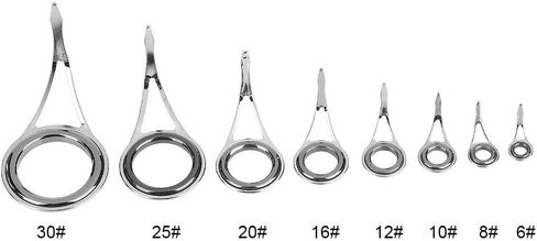 Alomejor Fishing Rod 75pcs Stainless Steel Mixed 8 Sizes Fishing Rod Guides Tips Eye Ring Sea Fishing Pole Line Kt Set in Saudi Arabia
