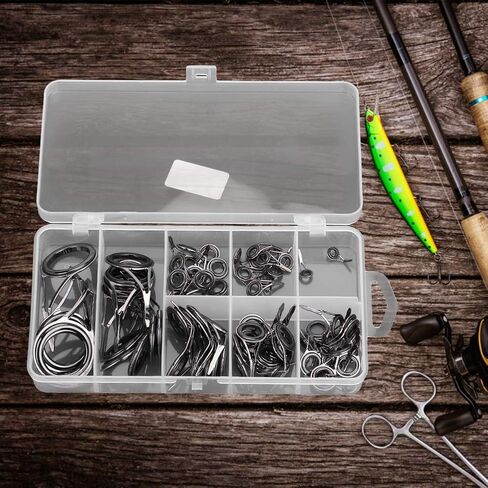 Alomejor Fishing Rod 75pcs Stainless Steel Mixed 8 Sizes Fishing Rod Guides Tips Eye Ring Sea Fishing Pole Line Kt Set in Saudi Arabia
