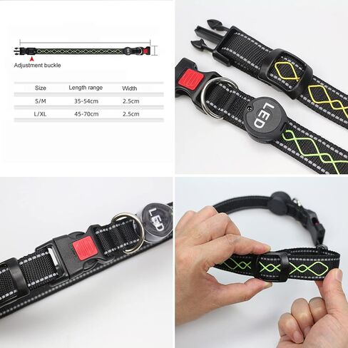 عالية الأداء سلامة الكلب ضوء قابلة للشحن قابل للتعديل الأحمر تألق LED تضيء أطواق الكلاب إبقاء الجراء آمنة ورؤية in Kuwait