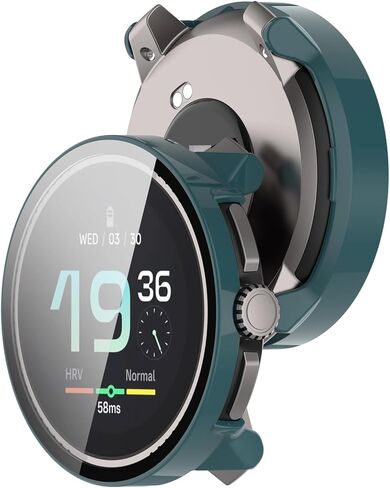 حافظة مخصصة لـ SUUNTO Race S، حافظة مع واقي شاشة [زجاج مقسى] حافظة حماية صلبة كاملة من الكمبيوتر الشخصي لملحقات الساعة الذكية SUUNTO Race S (أسود وشفاف) in Saudi Arabia
