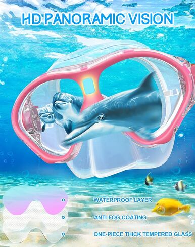 مجموعة غينتنكو للأطفال للغطس، قناع غوص للأطفال كنظارات سباحة للأطفال من الجنسين، قناع غوص مضاد للضباب ومجموعة كومبو للغوص العلوي الجاف للصغار والشباب ... ... in Kuwait