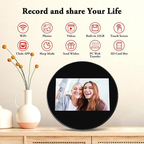 Digital Picture Frame WiFi Digital Photo Frame, IPS HD Display Touch Screen,16GB Storage, Slideshow, Wall Mountable, Auto-Rotate, Share Photos and Video via Uhale App in Saudi Arabia