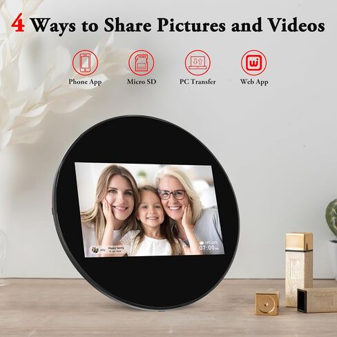 Digital Picture Frame WiFi Digital Photo Frame, IPS HD Display Touch Screen,16GB Storage, Slideshow, Wall Mountable, Auto-Rotate, Share Photos and Video via Uhale App in Saudi Arabia