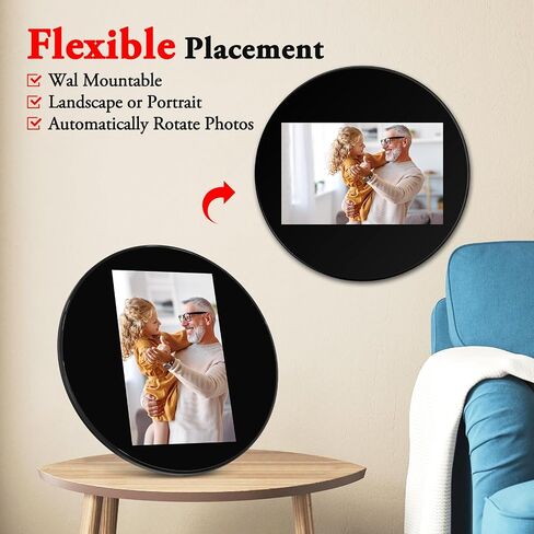 Digital Picture Frame WiFi Digital Photo Frame, IPS HD Display Touch Screen,16GB Storage, Slideshow, Wall Mountable, Auto-Rotate, Share Photos and Video via Uhale App in Saudi Arabia