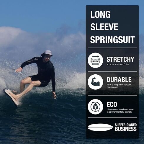 Ho Stevie! Men’s Long Sleeve Short Leg Surfing Springsuit - Chest Zip Spring Suit - Warm Superstretch 2mm Neoprene w/GBS Seams in Saudi Arabia