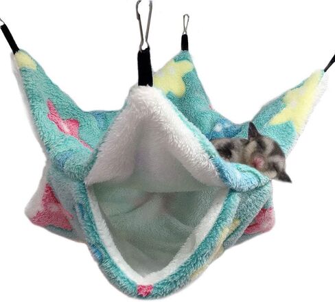 Oncpcare Small Pet Cage Hammock, Bunkbed Sugar Glider Hammock, Guinea Pig Cage Accessories Bedding, Warm Hammock for Parrot ferret Squirrel Hamster Rat Playing Sleeping in Saudi Arabia