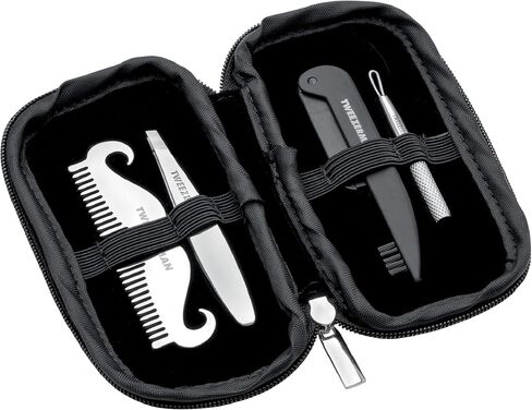 Tweezerman G.E.A.R. Travel Essential Grooming Tools Kit, Black, 1 Count in Kuwait