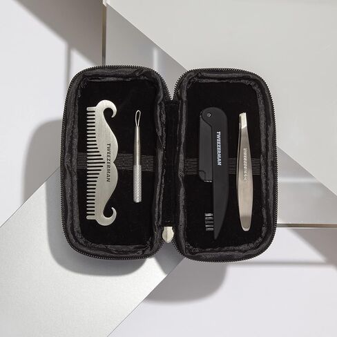 Tweezerman G.E.A.R. Travel Essential Grooming Tools Kit, Black, 1 Count in Kuwait