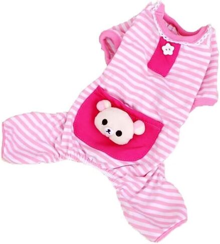 Puppy Clothes Dog Coat Jumpsuit Comfy Dog Pajamas Dog Shirt Stripes Pet Dog Clothes in Saudi Arabia