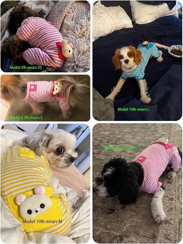 Puppy Clothes Dog Coat Jumpsuit Comfy Dog Pajamas Dog Shirt Stripes Pet Dog Clothes in Saudi Arabia
