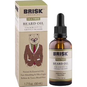 Brisk Beard Grooming Oil Liquid, Citrus for Beard Hair, 1.7 Oz