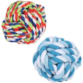 LAMXTX Dog Rope Ball Dog Toy 2Pack, Dog Knot Ball Rope Toys for Puppies to Medium Dog, Dog Rope Toys for Small Dogs, Puppy Rope Toys Teething Chewing, Tug and Boredom