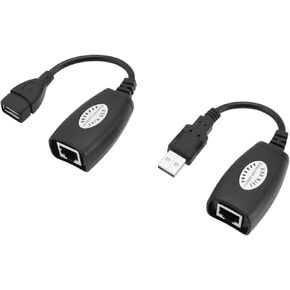 1 Set USB Ethernet Adapter, RJ45 Ethernet Splitter to USB Extension Adapter for Cat5/5e/6/6e, UP to 50m/164ft Suitable for Computers Mobile Phones U Disks Printers Cameras