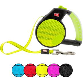 Wigzi Reflective Gel Retractable Leash, Yellow, Large