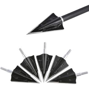 ZSHJGJR Archery Hunting Broadheads 2 Blade Fixed Traditional Hunting Arrowhead 125grain Arrow Tips for Target Hunting Shooting 6/12 Pack