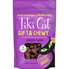 TIKI PETS Soft & Chewy Cat Treats, Chicken, 6 Ounce Pouch
