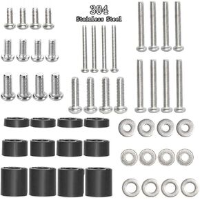 Stainless Steel TV Mounting Hardware Kits，Universal TV Mount Screw, M4, M5, M6, TV Mount Screws Washers and Spacers - Fit for Almost VESA Wall TV Mount or Monitor Mounting