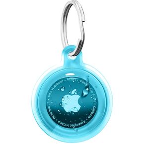 Airtag Holder，Air Tag Case，Waterproof Apple Airtags Case with Keychain，Anti-Scratch Air Tags Key Chain for Pet Tracking，Kids，Keys，Luggage，Accessories for GPS Item Finder Tracker，Clear Blue