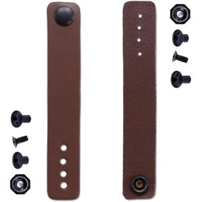 [2 Pack] IWB Belt Loops - (8-9oz Leather) – w/Pull-The-Dot Snaps & Mounting Hardware - for IWB Holster Carry - (Fit 1.25-2.00 Inch Belts (Adjustable)