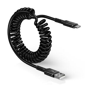 كابل USB A ملفوف تلقائي قابل للسحب إلى USB C شحن سريع لهاتف Samsung Galaxy A16 A15 A54 S24 Ultra S23 FE S22 S21، سلك شاحن سيارة للهاتف Android بطول 3 أقدام لموتورولا Edge 50 Ultra، G Stylus Power Play in Kuwait