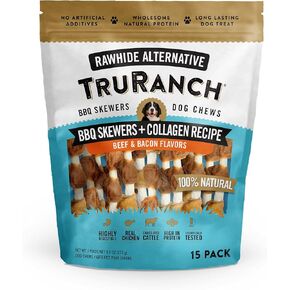 5" BBQ Collagen Skewers, Healthy Joint Support Dog Treat, Rawhide Alternative, Skin & Coat Health, 1 Bag, 15 Count