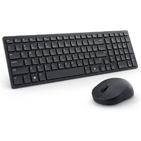 Dell KM555 Silent Keyboard and Mouse - 18 Programmable Shortcut Keys, Copilot Key, Secure Dual-Mode connectivity, Adjustable DPI, Ambidextrous, Low Battery LED Indicator, 3-Year Warranty - Black