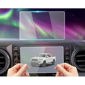 Tempered Glass Screen Protector Foil Compatible with 2023 2022 2021 2020 Toyota Tacoma SR 7 Inch Dashboard Touchscreen Accessories Protective Film 9H Anti-Fingerprint Anti-Scratch HD Clear