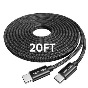 50 Ft USB-C to USB-C Cable 60W, Premium Nylon Braided Extra Long USB Type-C to Type-C Cable for USB-C Phone Galaxy Switch Pixel Tablet Laptop and Other USB-C Devices