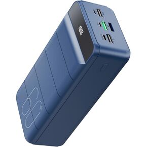 بنك طاقة بقدرة 50000 مللي أمبير في الساعة، شاحن محمول Nuxgal Power 18W PD USB-C سريع الشحن مع 4 مخارج و3 مدخلات ومصباح يدوي وشاشة LED، حزمة بطارية خارجية ذات سعة كبيرة لهواتف iPhone وSamsung وiPad وغيرها