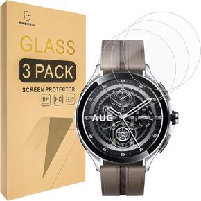 Mr.Shield Screen Protector compatible with Xiaomi Watch 2 Pro [Tempered Glass] [3-PACK] [Japan Glass with 9H Hardness]