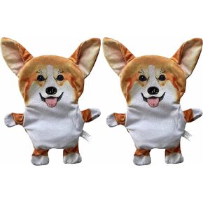 Corgi Crinkle Squeaker Pet Toys 2 Pack - for Dogs or Other Small Pets