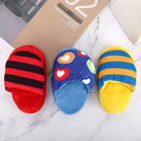 3PCS Plush Pet, Teeth Cleaning dog slipper toy Slipper Shape Sounding Chewing Biting Interactive Training Toy for Dogs