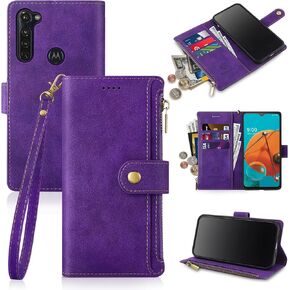 Antsturdy Compatible with Motorola Moto G Stylus 2020 Wallet case with Card Holder for Women Men Phone case RFID Blocking PU Leather Flip Shockproof Cover with Strap Zipper Credit Card Slots,Black
