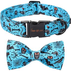 Unique Style Paws Halloween Dog Collar with Bow Cotton Cute Bowtie Dog Collar for Small Medium Large Dogs Holiday Dog Collar