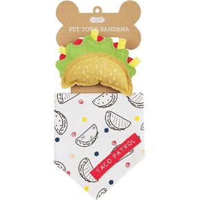 Mud Pie Dog Toy and Bandana Set, Taco