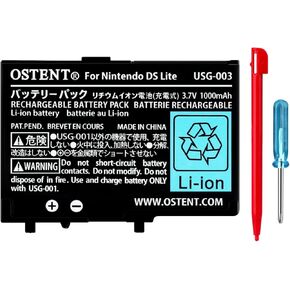 OSTENT 2000mAh Rechargeable Lithium-ion Battery + Tool + Pen Pack for Nintendo DSL NDSL in Kuwait
