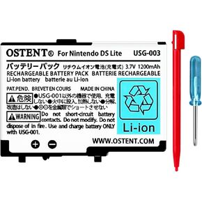 OSTENT 2000mAh Rechargeable Lithium-ion Battery + Tool + Pen Pack for Nintendo DSL NDSL