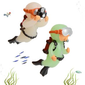 AnRui 2 Pack Floating Fish Tank Decorations Cute Diver Aquarium Decoration Floating Device Betta Fish Tank Accessories in Kuwait