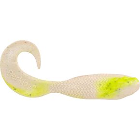 Berkley Gulp! Minnow Grub Fishing Soft Bait, Chartreuse Pepper Neon, 3"