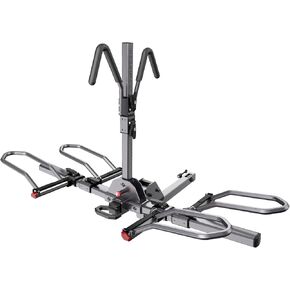 KYX 2" Hitch Mounted E-Bike Rack, Carries 2 Bikes up to 90 lbs Each for Standard, Fat Tire, Electric Bicycles-Heavy Duty, No-Rusting Foldable and Tilting Ebike Rack for Car, Truck, SUV, Easy to Lift