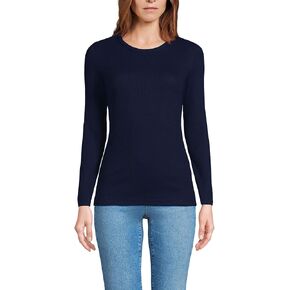 Lands' End Women's Cotton Rib Long Sleeve Crewneck T-Shirt in Kuwait