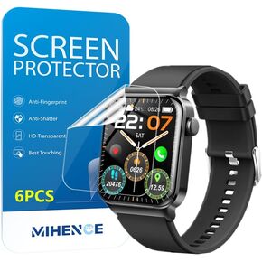 Screen Protector for T50S 1.85"" Smart Watch, HD Full Coverage TPU Protective Film Compatible for Donerton T50S 1.85"" Smartwatch/Uaue T50 1.85"" Smart Watch (6PCS), transparent