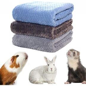 3 Pack Guinea Pig Blankets Hamster Flannel Bunny Blanket Cage Liners Small Pet Fleece Sleep Blankets Bedding Mats Bath Towels for Hamster Guinea Pig Rabbit Kitten Chinchilla Hedgehog (M, 3 Pack)