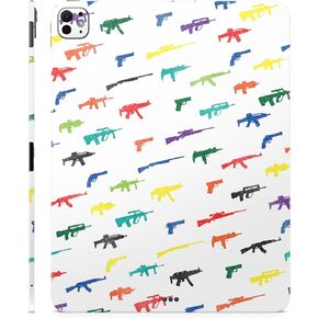 Glossy Glitter Skin Compatible with Apple iPad Pro 13 (M4) 2024 - Fun Guns - Premium 3M Vinyl Protective Wrap Decal Cover - Easy to Apply | Crafted in The USA by MightySkins