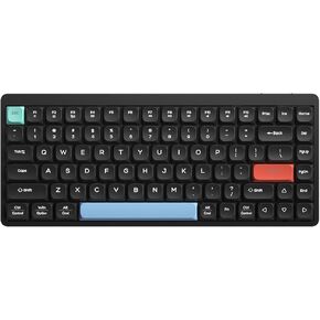 Wireless Mechanical Keyboard 2.4G/Bluetooth, Ultra-Slim Low Profile Silent Mechanical Red Switch, 75% Compact 84 Keys TKL Gaming Keyboard with Ergonomic Magnetic Feet for Multi Device, Black