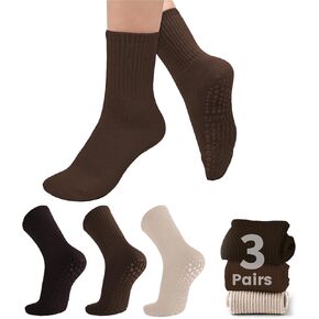3 Pairs Grip Pilates Socks Non-Slip Yoga Socks for Women Pilates, Pure Barre, Barefoot Workout, Pregnancy, Hospital