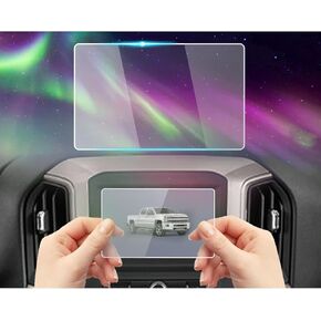 Tempered Glass Screen Protector Foil Compatible with 2024 2023-2016 Chevy Silverado 1500 2500 3500 WT Custom LS 7 Inch Dashboard Touchscreen Accessories Protective Film 9H Anti-Fingerprint