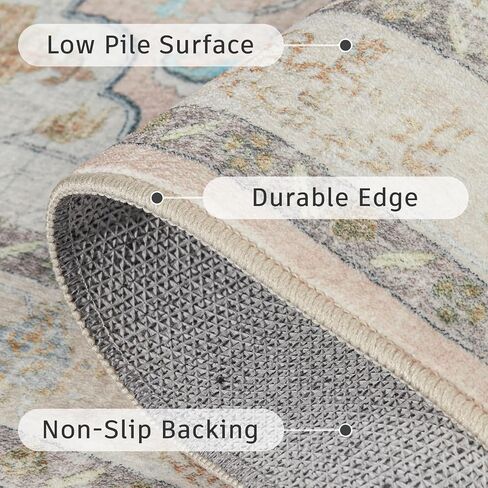 4x6 Area Rug, Pink Rugs for Bedroom 4x6 Area Rug Entry Way Rug Non Slip Kitchen Rugs Low Pile Throw Rugs for Dorm Vintage Rugs Boho Floral Pink Carpet Soft Area Rug in Saudi Arabia